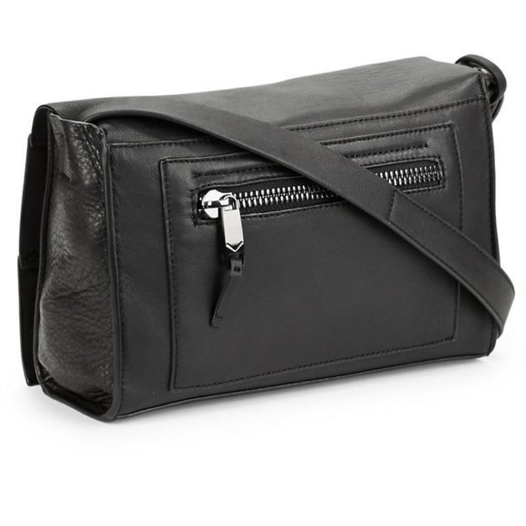 Via Spiga New FAYE 2-tone Leather Crossbody Handbag NWT Bag BLACK BROWN ๐HP - Picture 6 of 8